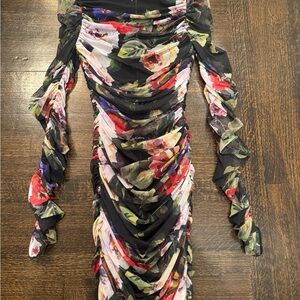 Dolce & Gabbana Multicolor Floral Long Sleeve Dress BNWT, Size 38
